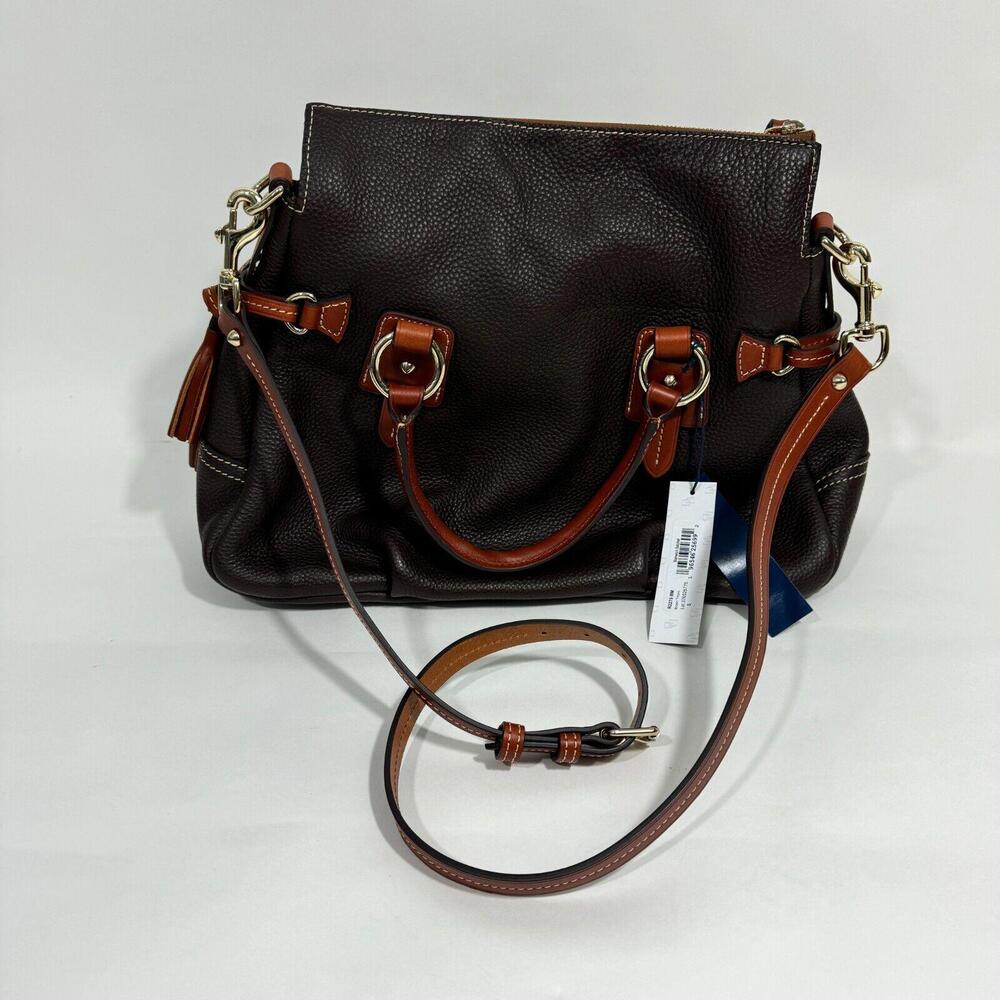 Dooney & Bourke Brown Pebble Grain Leather Stanwich Satchel New Handbag R2275BM - Picture 7 of 12